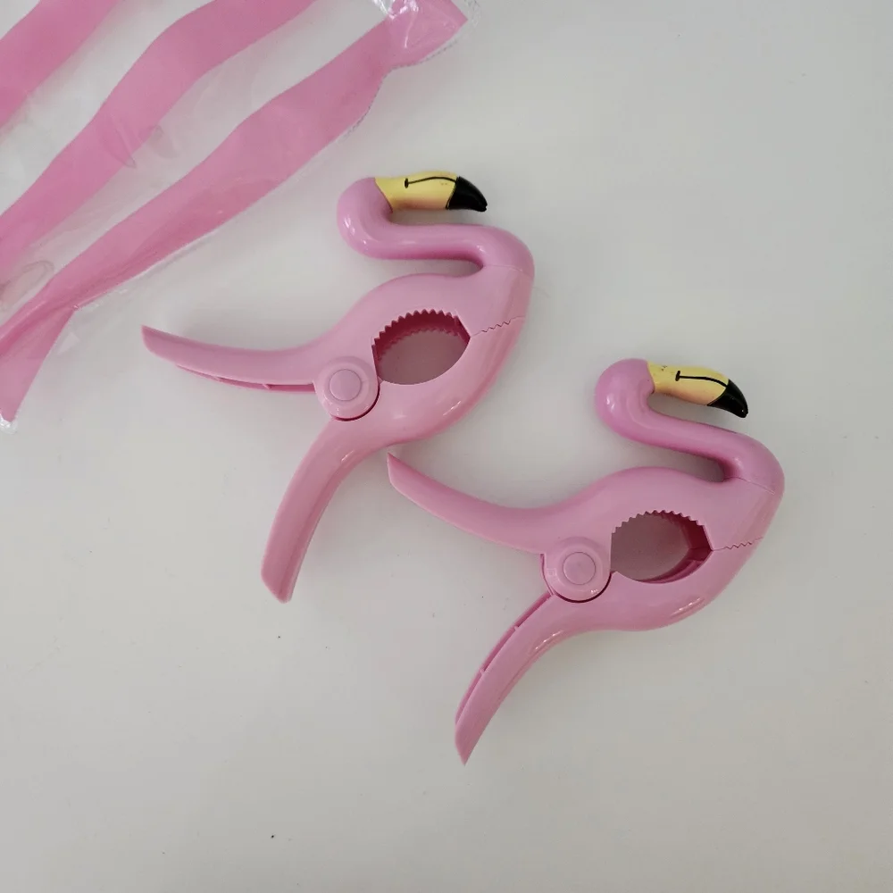 Beach Towel Clips Set of Two Two's Company Flamingo